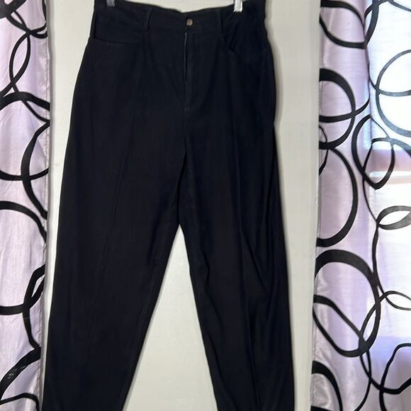 Talbots petites black flat front tapered pants size 12 petite - Picture 3 of 8